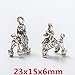 28pcs Mixed Tibetan Silver Plated Animals Dogs Charms Pendants Jewelry Making DIY Charm Handmade Crafts(Dog Charms)