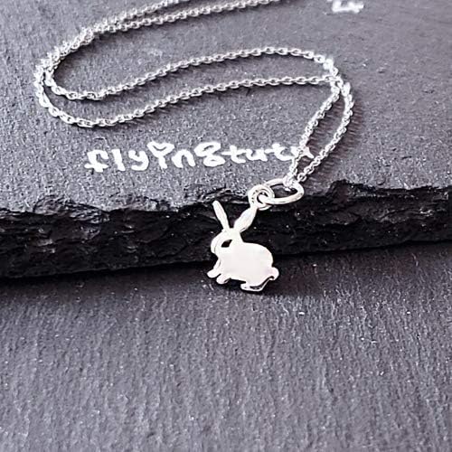 FLYINGTUTUBunny Rabbit Sterling Silver Necklace 18" (very tiny size)