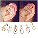 6Pcs Ear Cuffs Non-Piercing Ear Bone Clip U-type Cartilage Ear Clip Ear Cuff Clip Wrap Set Valentine's Day Birthday Christmas Anniversary Gifts
