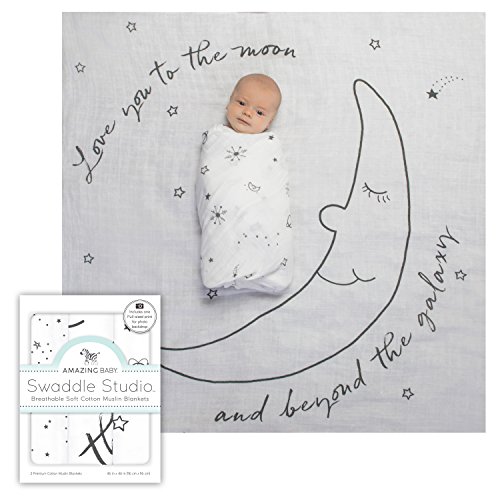 Amazing Baby Muslin Swaddle Blankets for Baby, Newborn Receiving Blanket, 100%…