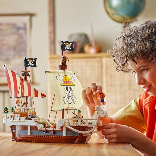 LEGO ONE Piece - Das Piratenschiff Flying Lamb (Going Merry) - Spielset mit 5 Minifiguren - inkl. Ruffy, Zoro & Nami - Spielzeug zum Bauen - Geschenk für Jungen, Mädchen & Fans ab 10 Jahren - 75639 9