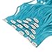 Creamily 8 Pcs Full Head Party Highlights Clip on in Hair Extensions Multi-Colors Synthetic Hairpieces (20-Inch Curly,Baby Blue)