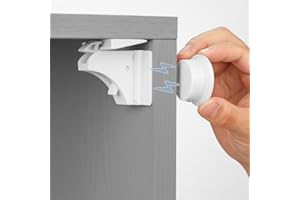 12 Pack Magnetic Child Safety Locks for Cabinets & Drawers – No Drill Baby Proofing Kit with 2 Keys – Invisible Cabinet Locks