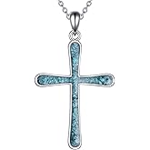 AINFQY Cross Necklace 925 Sterling Silver Cross Pendant Necklace Religious Jewelry Gifts for Women Men