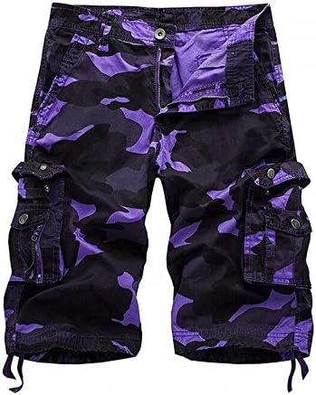 KEYBUR Relaxed Fit Outdoor Comouflage Camo Cargo Shorts for Men