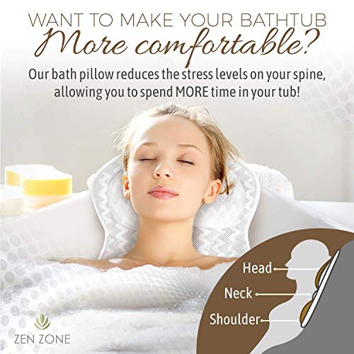Luxurious Bath Pillow for Tub Ergonomic Bath Pillow for Neck and Back