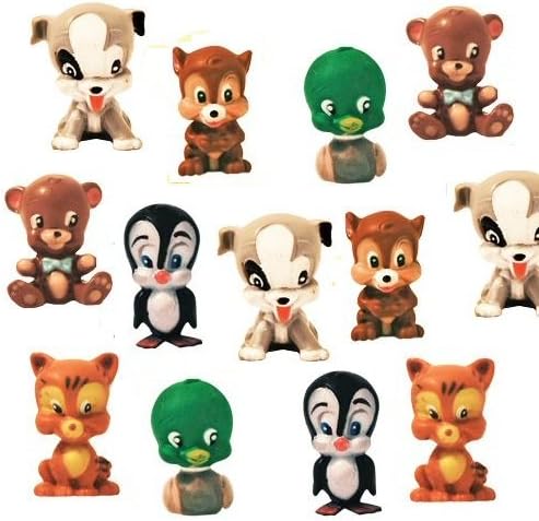 Small Squishies Animal Figures Lot of 14 1 Inch Figurines