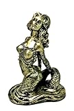 Beautifullt Ornate Sexy Nude Mermaid Bronze Finish Statue Figure