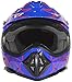Typhoon Youth Kids Offroad Gear Combo Helmet Gloves Goggles DOT Motocross ATV Dirt Bike Motorcycle Blue Spiderman - Large