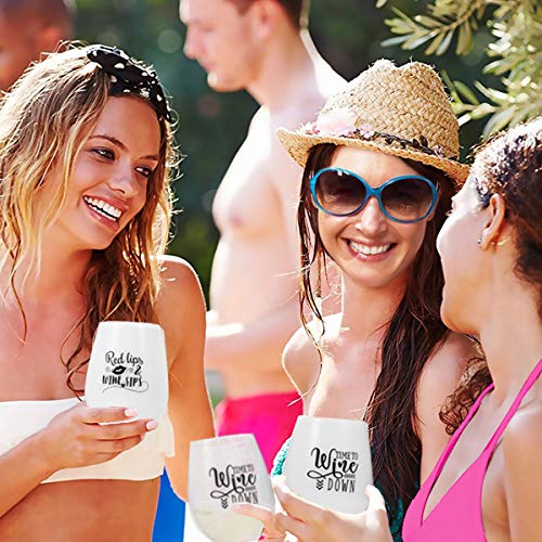 Silicone Wine Glasses,Set of 4 Unbreakable Silicone Rubber Gift Cups - Shatterproof Durable Collapsible Stemless Glass for Wine Beer Cocktails Beverage Party Pool Camping Beach FDA BPA Free -12oz