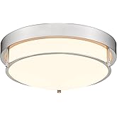 Cargifak Close to Ceiling Light Fixtures, Bushed Nickel Farmhouse Ceiling Light with 2 Light for Laundry Kitchen Bedroom Bath