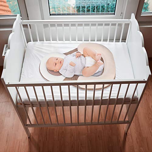 Portable Baby Crib Nursery Travel Folding Baby Bed Bag Infant Toddler Cradle Multifunction Storage Bag for 0-12 MonthBaby Care (Off-White)