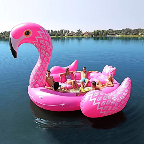 Zoostliss Huge Party Bird Island Giant Flamingo Pool Float with Pump and Carrying Bag