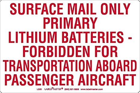 Labelmaster L520 Usps Lithium Battery Marking Paper 4 X 6