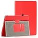 SAVEICON PU Folio Lychee Leather Case Cover with Built-in Stand for Apple iPad 1 1st Generation-Red
