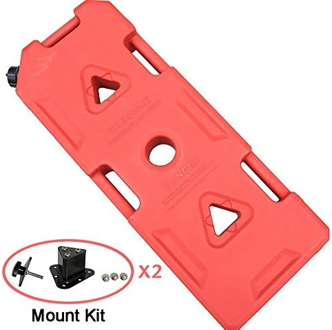 Ecocampor 2017 New Poly Gas Can Fuel Water Gasoline Pack with 2 Stainless Steel Lock Mounting Kit (5 Gallon Capacity)