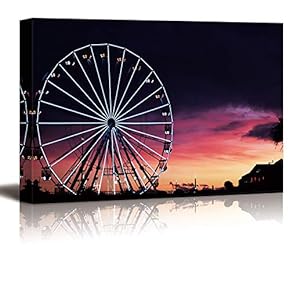 Canvas Prints Home Artwork Decoration Ferris Wheel Canvas Wall Art for Living Room, Bedroom - 12x18 inches