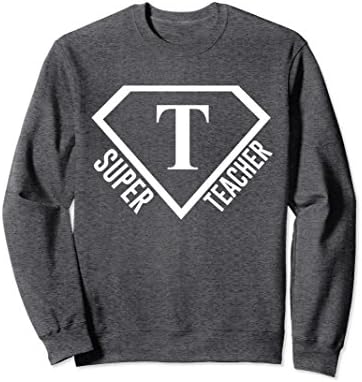 Unisex Cool Teaching Sweatshirt Funny Superhero Tee Small Dark Heather