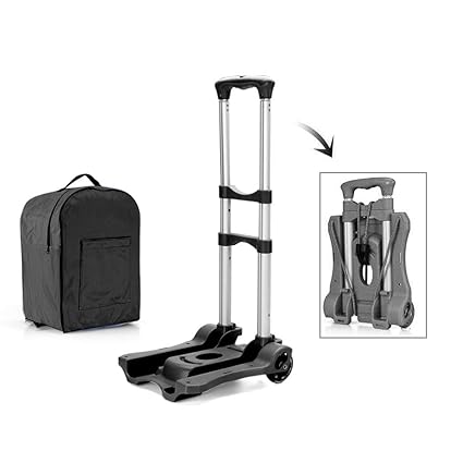 Amazon.com: Carrito de equipaje portátil plegable ligero con ...