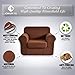 CHUN YI Stretch Armchair Sofa Slipcover Sofa Cover, 1 Seater Chair Slipcover Soft Washable Furniture Covers with Elastic Bottom, Small, Coffee