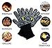 BBQ Essentials Heat Resistant BBQ Gloves | 1472°F Extreme Heat Proof Oven Mitts | One Size Fits All Silicone Based Fire Safety Gloves for Cooking, Grilling, Baking, Camping, Pot Handling, Free E-Book