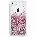 Caka iPhone 5 5S SE 2016 Case, iPhone SE Glitter Case Luxury Fashion Bling Flowing Liquid Floating Sparkle Glitter Soft TPU Case for iPhone 5 5S SE 2016 (Rose Gold)