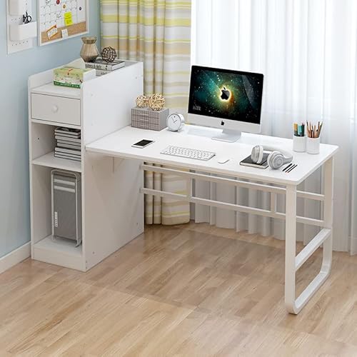 Study Table With Storage Bookshelf Computer Desk White 110 x 60x 70cm