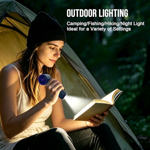 Mini Ventilatore Portatile con Raffreddamento, Ventilatore Ricaricabile con Display LED e Luce Notturna, Pieghevole. Perfetto per Scrivania, Ufficio, Camera da Letto, Cucina e Viaggi – Grigio Elegante