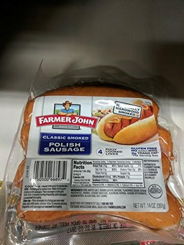 Farmer John Smoked Polish Sausage 14 Oz (6 Pack)