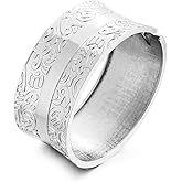 Vintage Figure Wide Chunky Bangle Bracelets for Women Dainty Bohemian 14K Yellow Gold Silver Plated Cuff Wrist Open Bangles Statement Fashion Unique Exaggerate Trendy Jewelry Gift