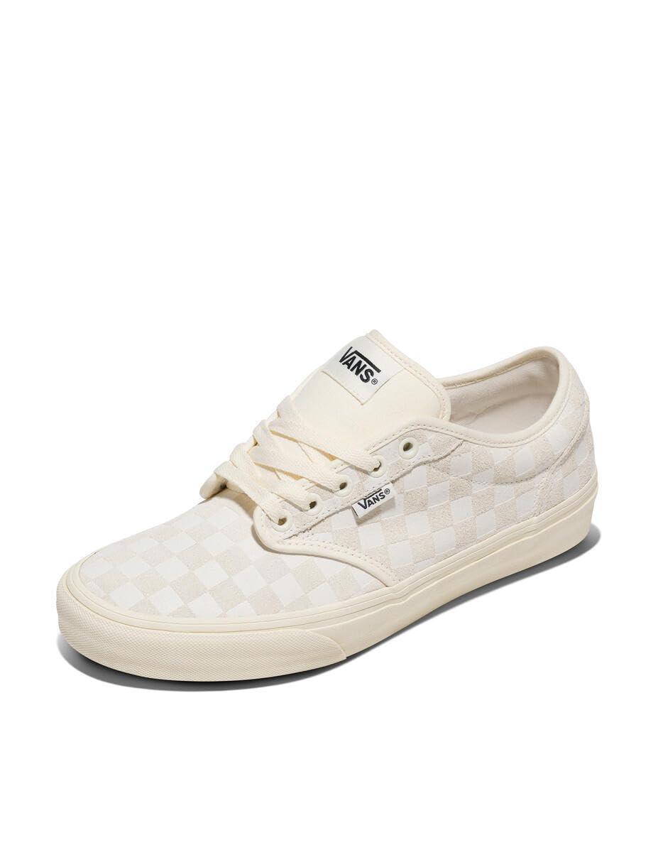 Vans Men's Atwood Shoe | Low-Top Fashion Sneakers for Work, Walking & Casual Everyday Wear, Embossed Suede Classic White, 10.5 Image