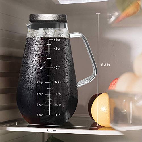 BNUNWISH Cold Brew Coffee Maker Iced Tea Pitcher Infuser with Airtight