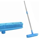 Amazon.com: Escoba de goma para pelo de mascotas, escoba de goma de 59  pulgadas de largo, escoba de rastrillo con escoba de silicona integrada para  barrer baldosas de madera dura : Industrial