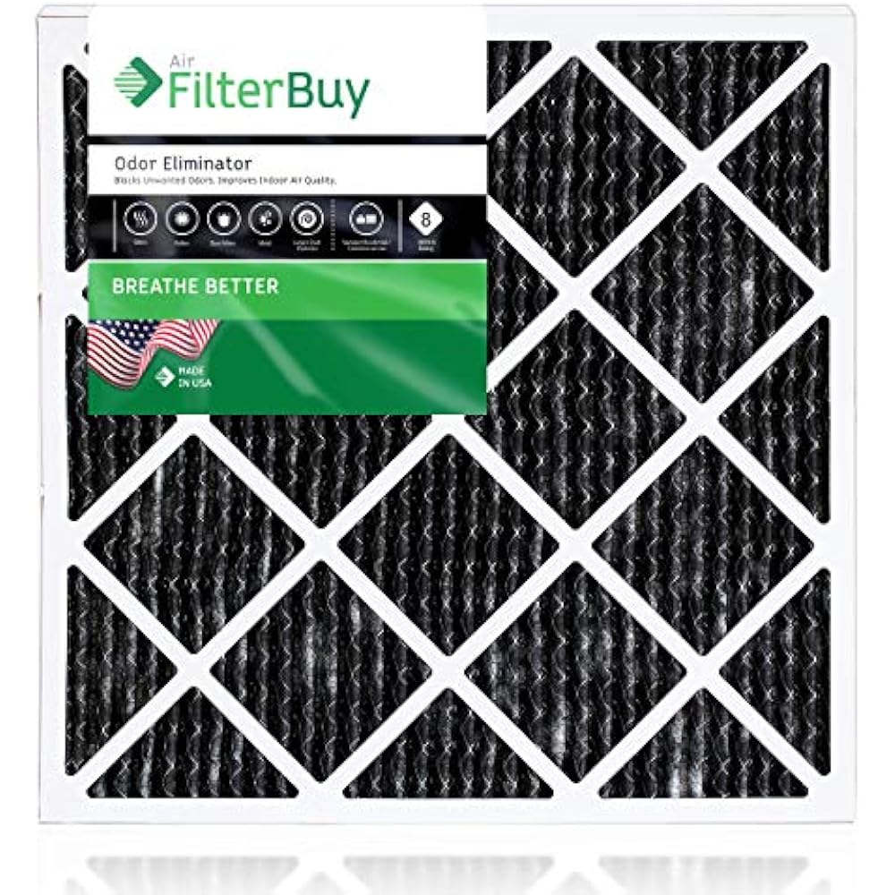 Allergen Furnace Filters Odor Eliminator 20x20x1 MERV 8 Pleated AC Air