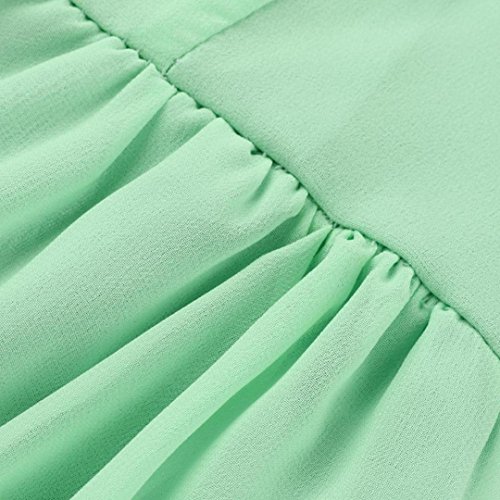 Vibola® Women' Dress, Fashion Casual Solid Chiffon V-Neck Evening Party Long Dress (Size:S, Mint Green) - Thumbnail 5