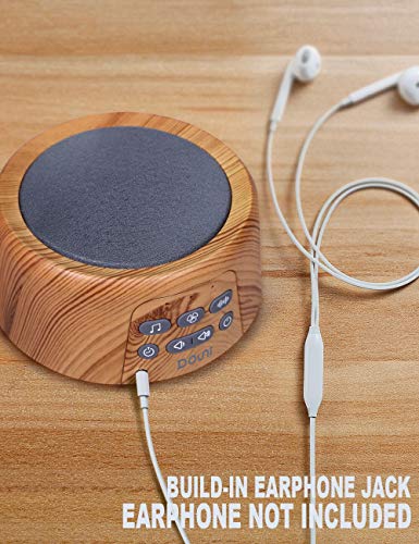 Douni White Noise Machine - Sleep Sound Machine with Soothing Sounds Timer & Memory Function for Sleeping & Relaxation,Sleep Therapy for Kid, Adult, Nursey, Home, Office, Travel.Wood Grain