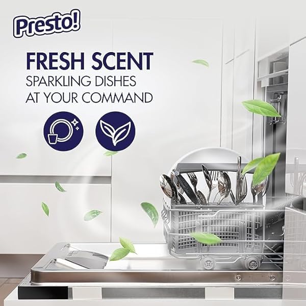 AMAZON BRAND – PRESTO! TRIPLE ACTION DISHWASHER PACS, ANTI-SPOTTING, FRESH SCENT, NO PHOSPHATES OR CHLORINE, 70 COUNT