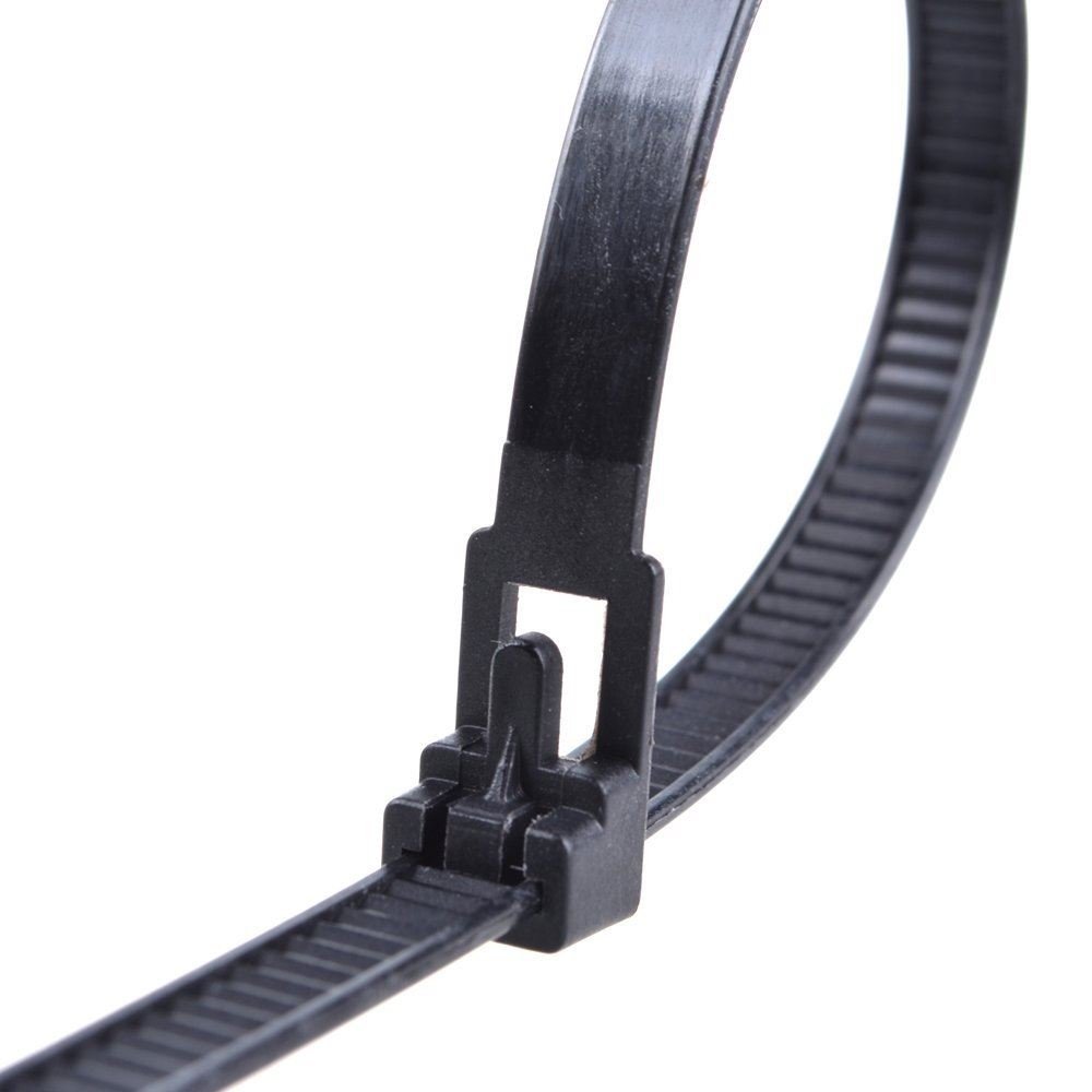 Black Releasable Reusable cable ties, 7.2mmx300mm, 10 pieces Amazon.co
