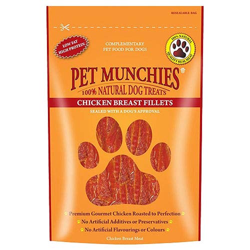 (4 Pack) Pet Munchies - Chicken Breast Fillets 100g