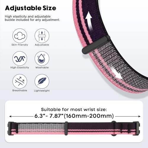 DHWGang Nylon Replacement Strap Compatible with Huawei Band 10/9/8 Smart Watches, Lightweight, Soft, Comfortable, Water Resistant, Breathable, Sport, Watch Accessories for Men and Women