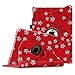 Fintie Rotating Case for iPad Mini 3/2 / 1-360 Degree Rotating Smart Stand Protective Cover with Auto Sleep/Wake for iPad Mini 1 / iPad Mini 2 / iPad Mini 3, Floral Red