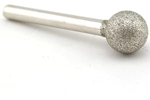 ILOVETOOL 10mm Spherical Grinding Bit Round Diamond Burr Shank 6mm for Dremel Tool
