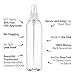 MoYo Natural Labs 4 oz Spray Bottles Fine Mist Empty Travel Containers, BPA Free PET Plastic for Essential Oils and Liquids/Cosmetics (Neck 20-410) (Pack of 4, Clear)