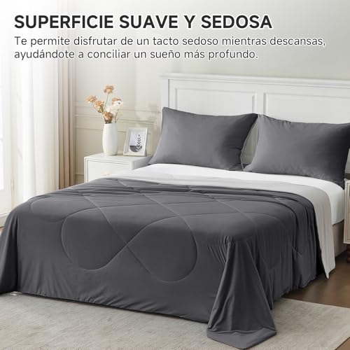 HOMFINE Cooling Blanket for People – Double-Sided Summer Blanket for Sofa Bed Summer Q-MAX>0.4 Soft Cooling Blanket, Cooling Blanket, Anti Static, Grey, 200 x 220 cm
