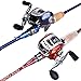 Sougayilang 2-piece Baitcasting Fishing Rod with Fishing Reel Combos Left/right