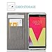 LG V20 case ,Feitenn Premium Flip Leather PU Wallet View Window Smart Case Stand Kicstand Card Holder Magnetic Closure TPU Bumper Slim fit cover case for LG V20 (Gray)