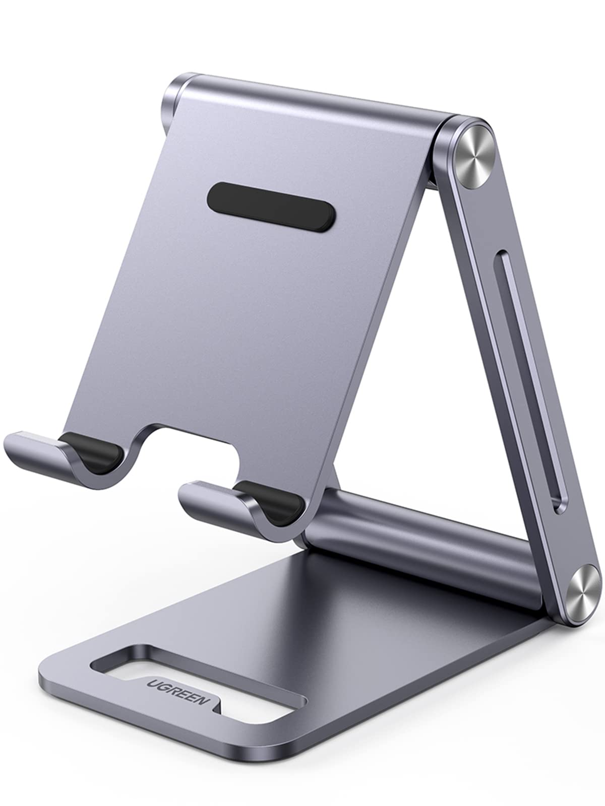 UGREEN Handy Ständer Verstellbar Aluminium Handyständer für Tisch Handyhalterung Handyhalter Schreibtisch kompatibel mit iPhone 17 16 15 14 13 Pro Max, Galaxy S23 Ultra, Huawei bis 7,9 Zoll (Grau) 8