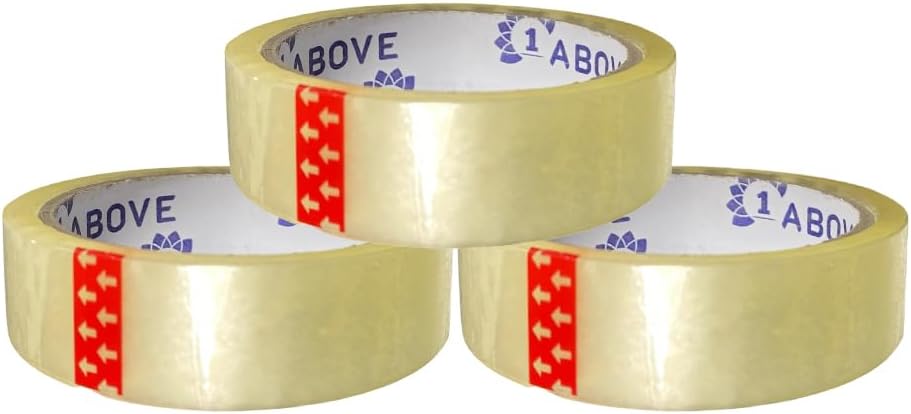 1ABOVE Clear Packing Tape 3 Rolls 24mm x 40m Strong Adhesive Sellotape