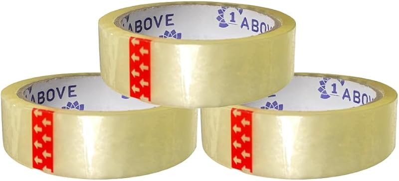 1ABOVE Clear Packing Tape 3 Rolls 24mm x 40m Strong Adhesive Sellotape