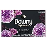 Downy Ultra Infusions Fabric Softener Sheets, Lavender Serenity Scent, 70 Count